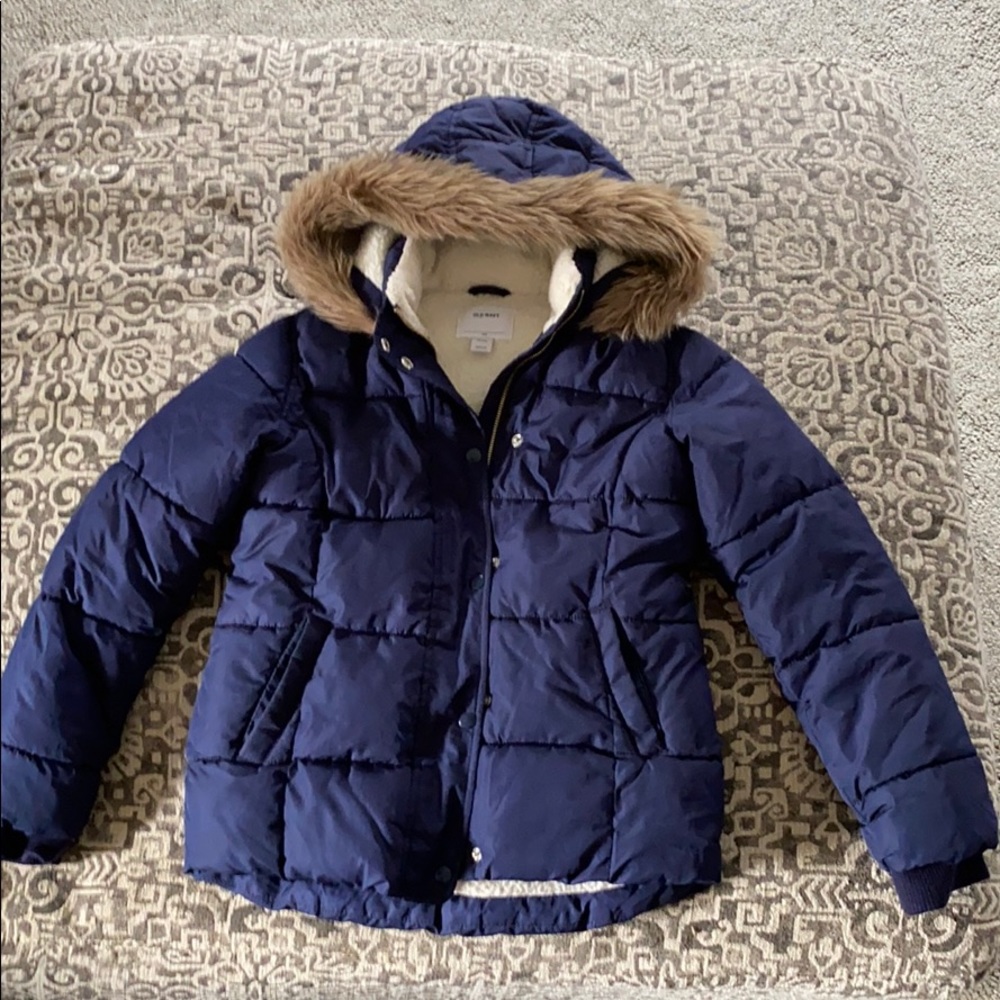 Old Navy Girls Navy Blue Winter Jacket XL